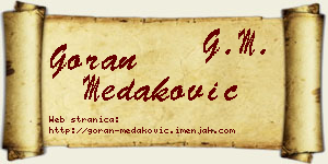 Goran Medaković vizit kartica